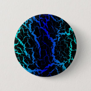 Cracked Space Lava - Cyan/Blue 6 Cm Round Badge