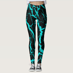 Cracked Space Lava - Cyan Leggings