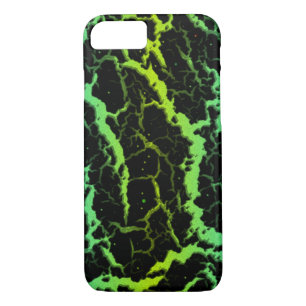 Cracked Space Lava - Cyan/Lime iPhone 8/7 Case