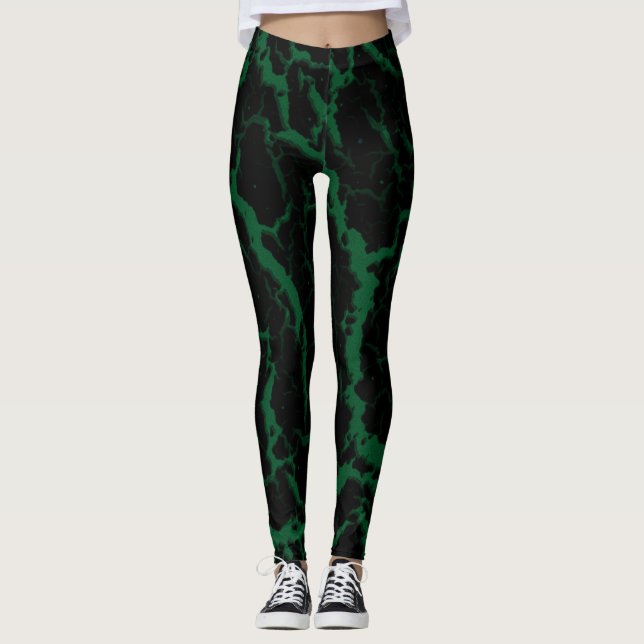 Cracked Space Lava - Forest Leggings (Front)