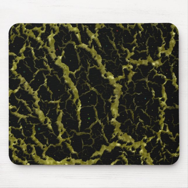 Cracked Space Lava - Glitter Gold Mouse Mat (Front)