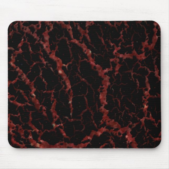 Cracked Space Lava - Glitter Red Mouse Mat (Front)