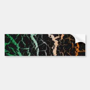 Cracked Space Lava - Green/White/Orange Bumper Sticker