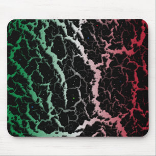 Cracked Space Lava - Green/White/Red Mouse Mat