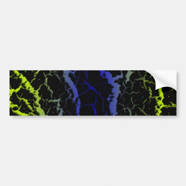 Cracked Space Lava - Lime/Blue Bumper Sticker (Front)