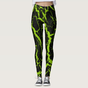 Cracked Space Lava - Lime Leggings