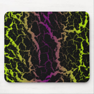 Cracked Space Lava - Lime/Purple Mouse Mat