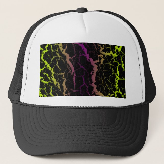 Cracked Space Lava - Lime/Purple Trucker Hat (Front)