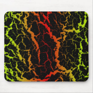 Cracked Space Lava - Lime/Red Mouse Mat