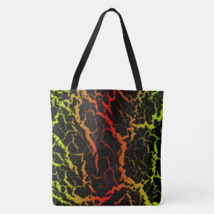 Cracked Space Lava - Lime/Red Tote Bag