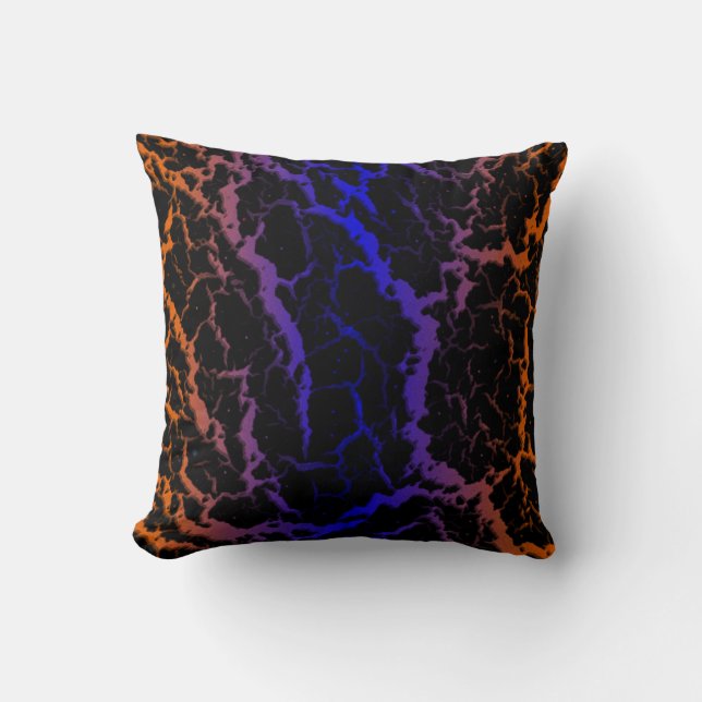 Cracked Space Lava - Orange/Blue Cushion (Front)