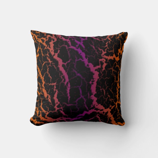 Cracked Space Lava - Orange/Purple Cushion (Front)