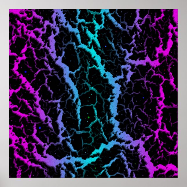 Cracked Space Lava - Pink/Cyan Poster (Front)