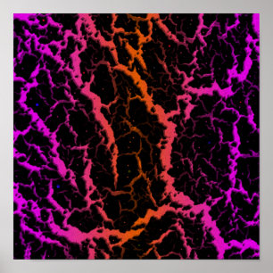 Cracked Space Lava - Pink/Orange Poster