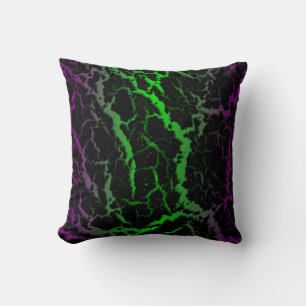 Cracked Space Lava - Purple/Green Cushion