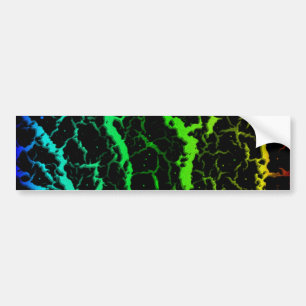 Cracked Space Lava - Rainbow BCGYR Bumper Sticker