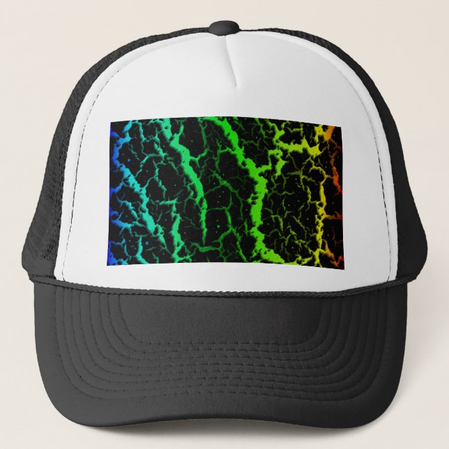 Cracked Space Lava - Rainbow BCGYR Trucker Hat (Front)