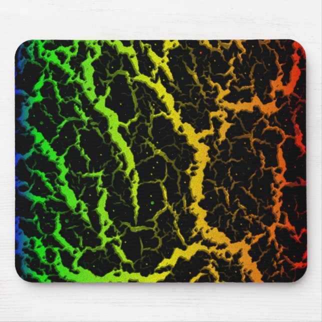 Cracked Space Lava - Rainbow BGYOR Mouse Mat (Front)