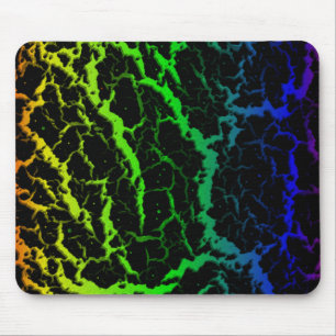 Cracked Space Lava - Rainbow OYGBP Mouse Mat