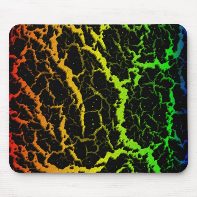 Cracked Space Lava - Rainbow ROYGB Mouse Mat (Front)