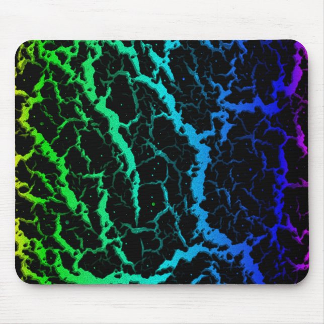 Cracked Space Lava - Rainbow YGCBP Mouse Mat (Front)