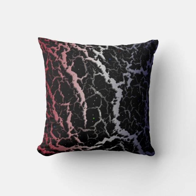 Cracked Space Lava - Red/White/Blue Cushion (Front)