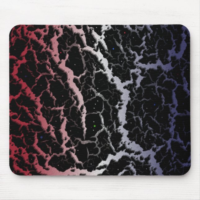 Cracked Space Lava - Red/White/Blue Mouse Mat (Front)