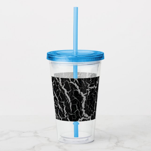 Cracked Space Lava - Silver Acrylic Tumbler (Front)