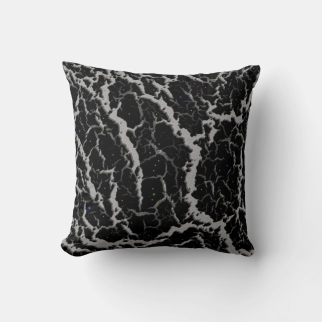 Cracked Space Lava - Silver Cushion (Front)