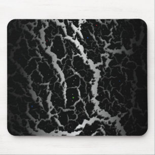 Cracked Space Lava - White/Black Mouse Mat