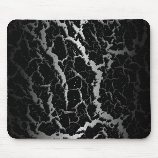 Cracked Space Lava - White/Black Mouse Mat (Front)