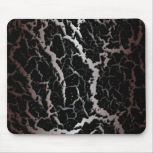 Cracked Space Lava - White/Brown Mouse Mat