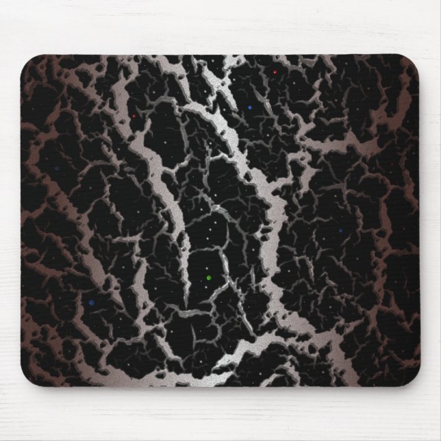 Cracked Space Lava - White/Brown Mouse Mat (Front)