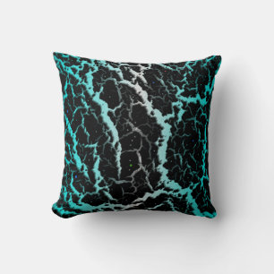 Cracked Space Lava - White/Cyan Cushion