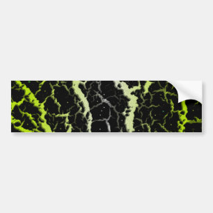 Cracked Space Lava - White/Lime Yellow Bumper Sticker