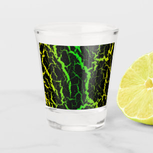 Cracked Space Lava - Yellow/Green Shot Glass