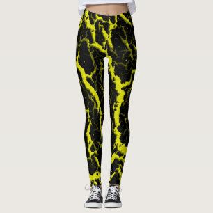 Cracked Space Lava - Yellow Leggings