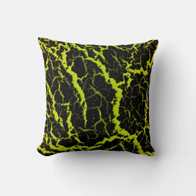 Cracked Space Lava - Yellow/Lime Cushion (Front)