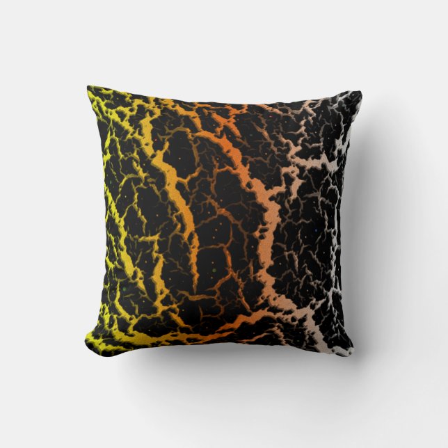 Cracked Space Lava - Yellow/Orange/White Cushion (Front)