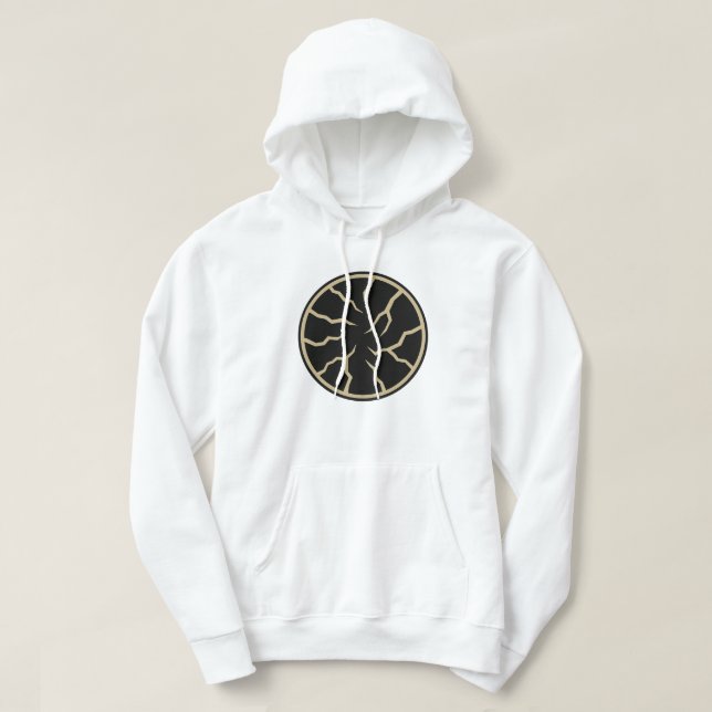 Cracked Surface Men's Hooded Sweatshirt (Design Front)