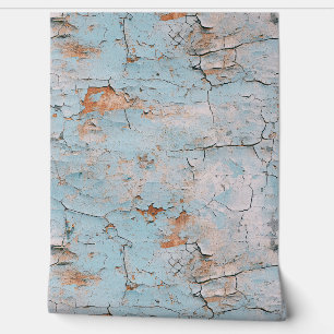 Cracked Textured Painted Blue Stucco Wall 