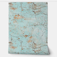 Cracked Textured Painted Green Stucco Wall