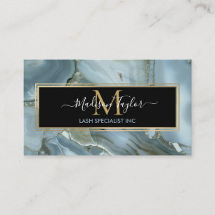 Cracked Turquoise Grey Green Blue Marble Texture   Business Card