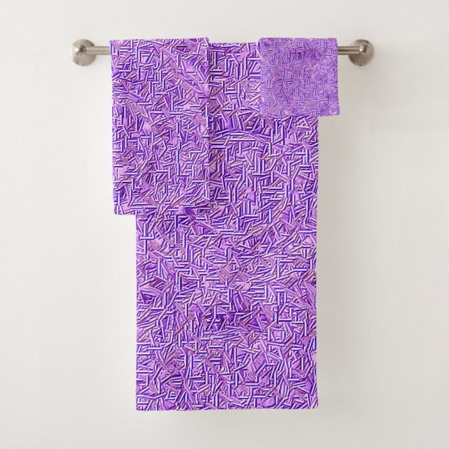 Cracked Violet Bath Towel Set (Insitu)