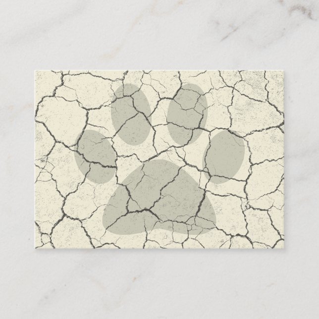 Cracked White Animal Paw Print  Business Cards (Front)