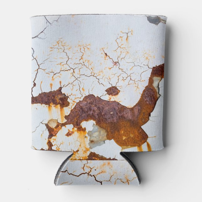 Cracked white paint, rusty car. can cooler (Front)