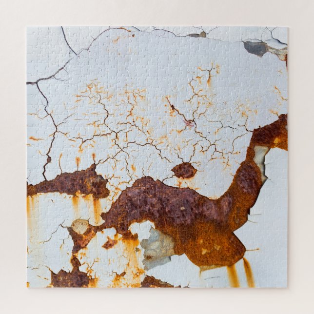 Cracked white paint, rusty car. jigsaw puzzle (Vertical)