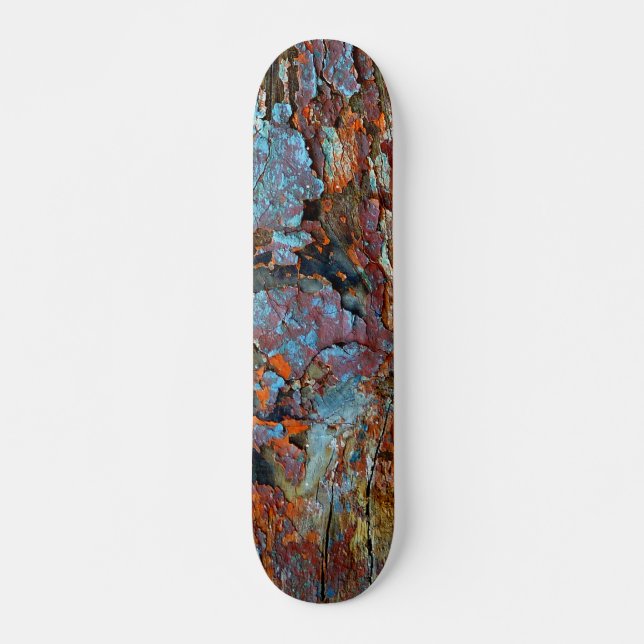 Cracked wood skateboard. skateboard (Front)