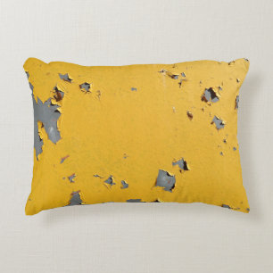 Cracked yellow metal: dirty texture. decorative cushion