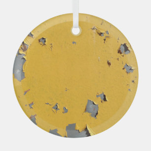 Cracked yellow metal: dirty texture. glass tree decoration
